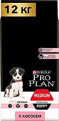 Pro Plan Puppy Medium 12кг с Лососем для щенков средних пород с чувствительной кожей Сухой корм