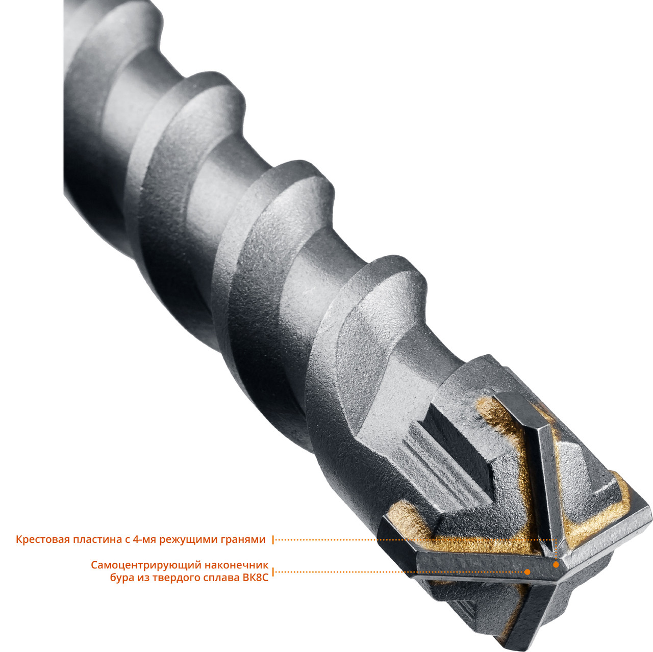 Бур ЗУБР по бетону, хвостовик "SDS-Max", 2 резца, спираль шнек, 18х690мм