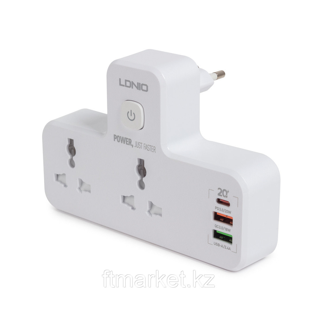 Желілік сүзгі LDNIO Universal SC2311 2 розеткалар 2*USB жылдам зарядтау PD/QC 1 USB-C/A, фото 1