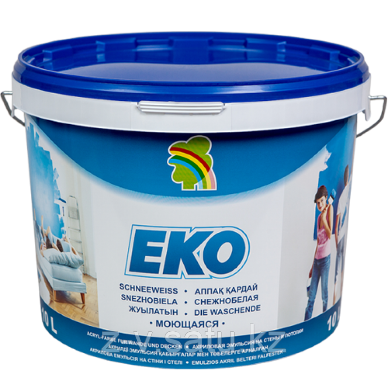 Краска для стен и потолков "Еко" моющаяся акриловая 7 кг