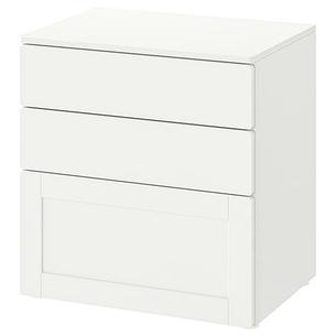 Комод с 3 ящиками ОПХУС белый белый/с рамой 60x42x63 см ИКЕА IKEA, фото 2