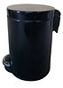 Binele Lux Ведро для мусора с педалью 12 литров черная эмалированная сталь