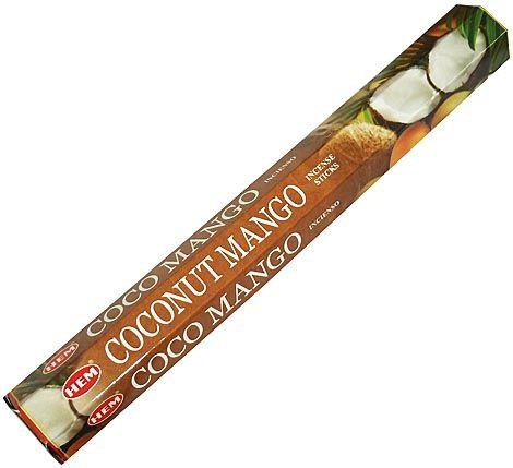 Благовония HEM Кокос Манго (Coconut Mango), аромапалочки 20 шт.