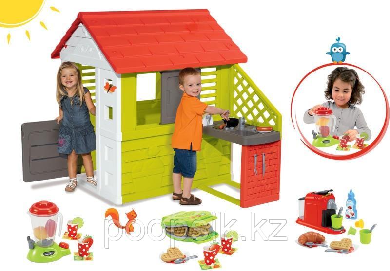 Игровой домик с кухней, красный