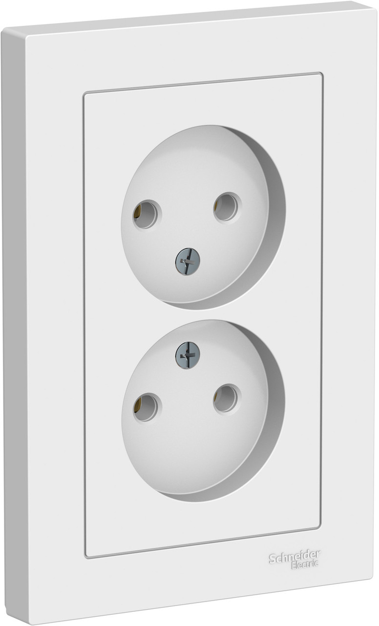 Розетка двойная белая, серия Atlas Design, Schneider Electric - фото 1 - id-p98810377