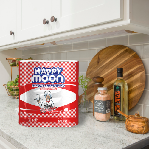 Бумажные полотенца Happy Moon Ultra Strong из целлюлозы 2 рулона