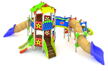 Деревянно-металлические игровые комплексы