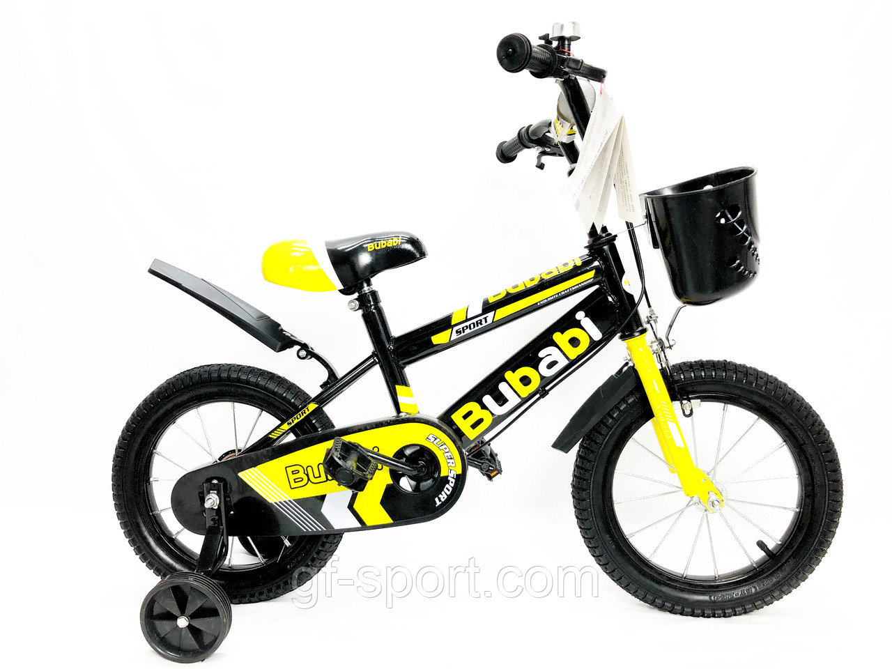 Велосипед Bubabi желтый оригинал детский с холостым ходом 14 размер (500-14)