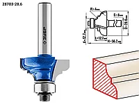 ЗУБР 28,6x13мм, радиус 4мм, фреза кромочная калевочная №3