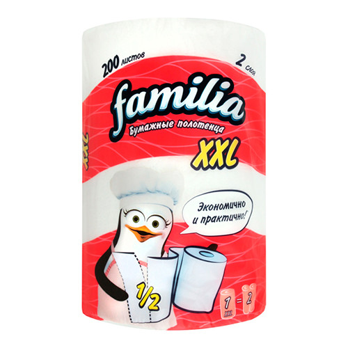 Бумажные полотенца 2-х сл 1 рул FAMILIA XXL