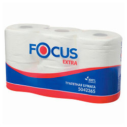 Туалетная бумага FOCUS EXTRA 2-х слойная 6 рулонов