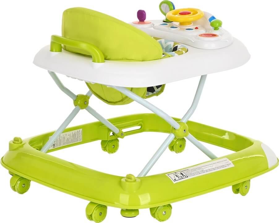 PITUSO Ходунки Юный водитель (8 силик.кол,игр муз пан,силик отбойник) 1шт/кор Green/Салатовый