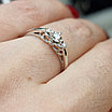 Золотое кольцо с бриллиантами 0.19Сt SI1/I, VG - Cut, фото 7