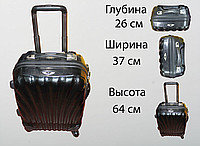 Пластиковый чемодан на 4 колесах, М, черный