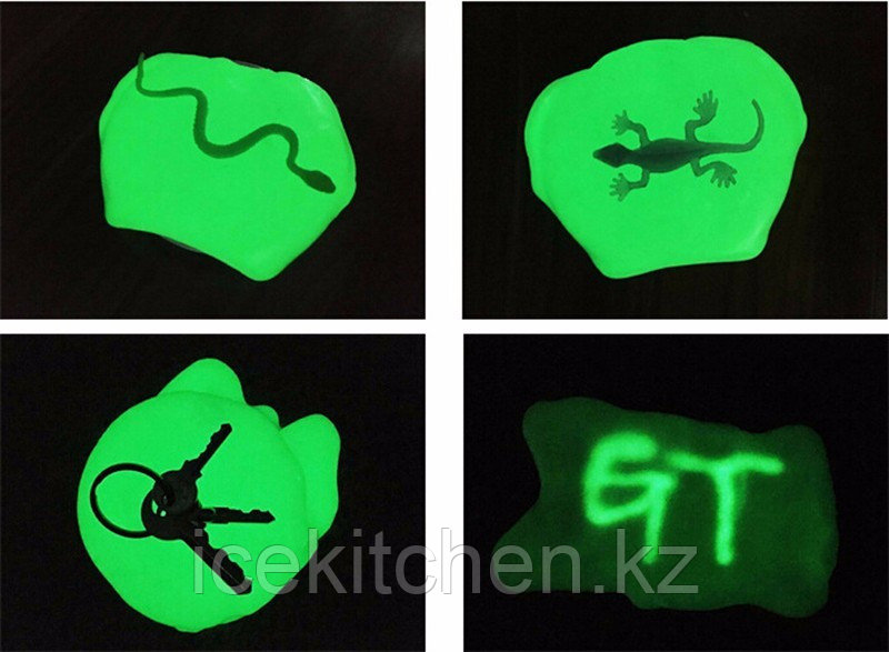 Умный пластилин светящийся в темноте PUTTY, цвет зеленый - фото 6 - id-p98827284