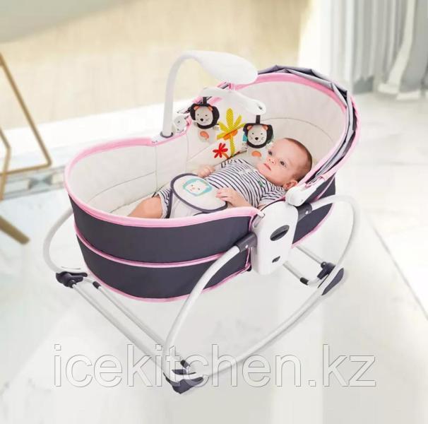 Шезлонг Yayaya 5 в 1 Rocker Bassinet розовый - фото 3 - id-p98827461