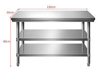 Стол разделочный с двойной полкой (120*60*80см)