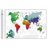 Скретч карта мира со стирающимся слоем Afi Design Silver A1 (84х59,4см)