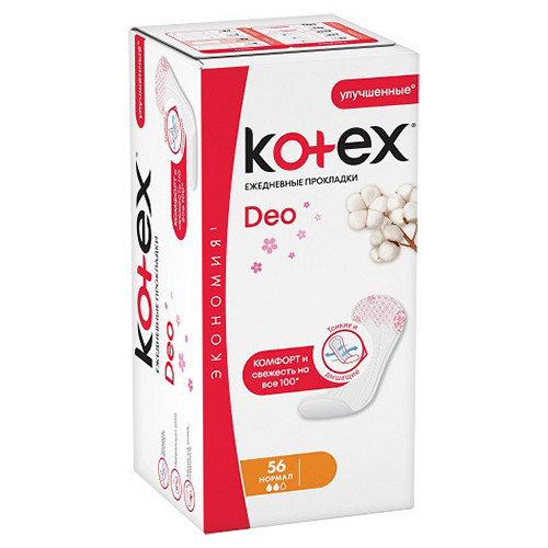 Ежедневные Прокладки Kotex нормал 56 шт