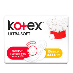 Женские гигиенические прокладки Kotex Ultra Soft Normal 10шт