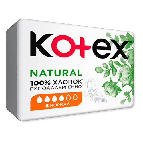 Женские гигиенические прокладки Kotex Natural нормал 8 шт