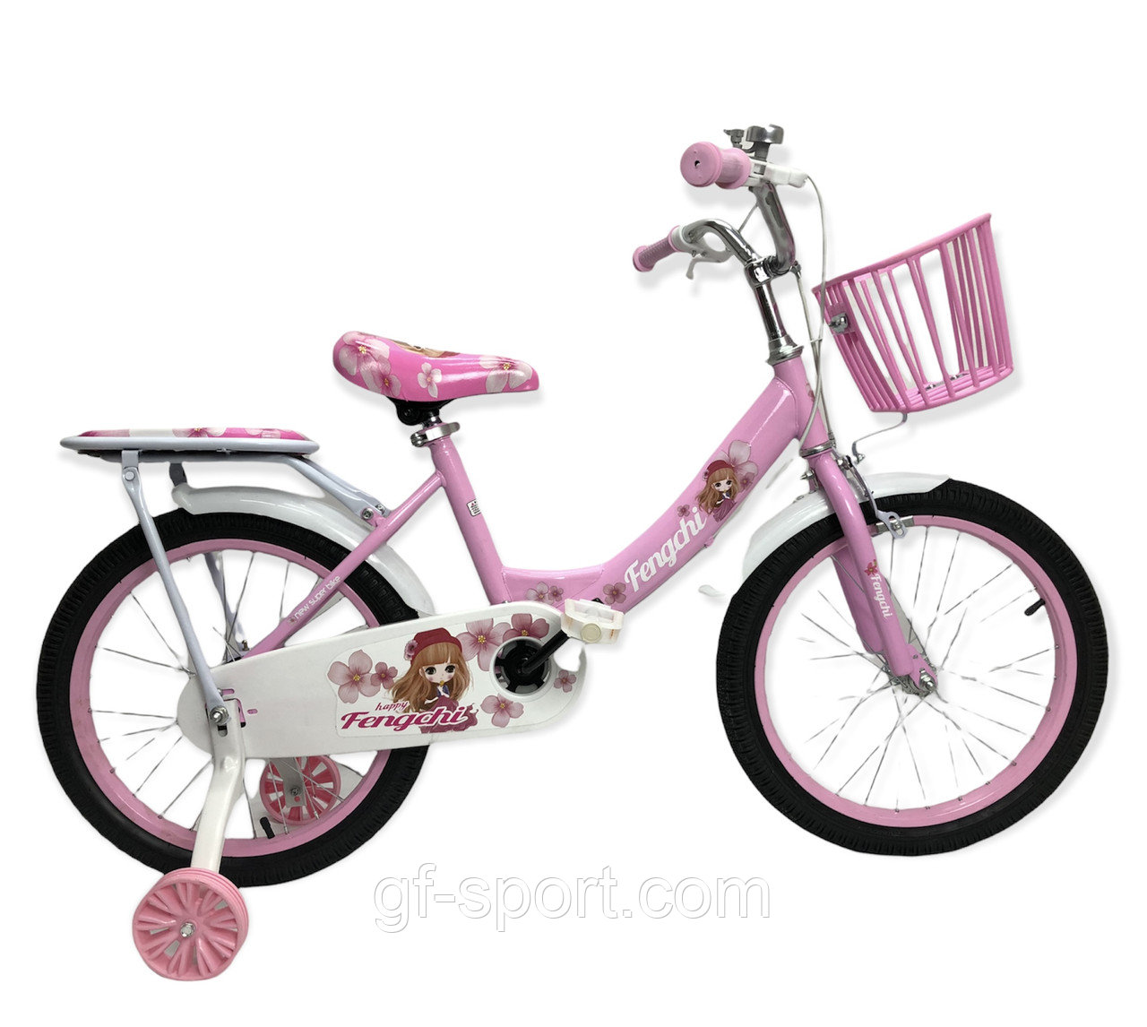 Велосипед Bubabi Baby розовый оригинал детский с холостым ходом 18 размер (502-18)