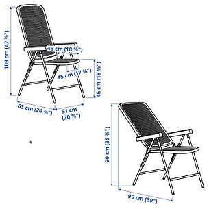 Кресло садовое ТОРПАРЁ регулируемая спинка, белый/бежевый  ИКЕА, IKEA Казахстан, фото 2