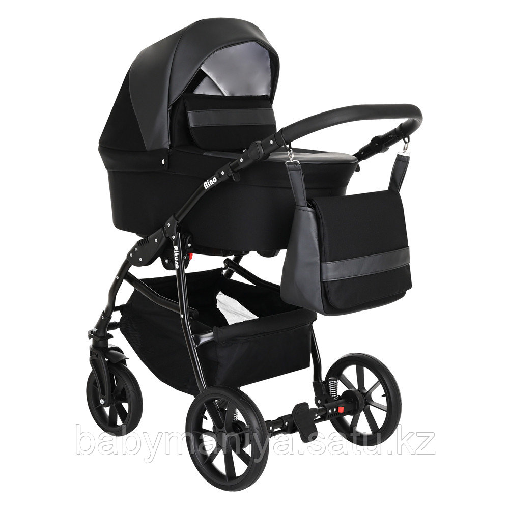 Коляска 2 в 1 Pituso Nino Black +Кожа Black