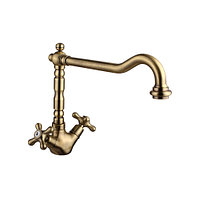 Смеситель для кухни LEMARK VINTAGE LM2805B, с высоким поворотным изливом, бронза