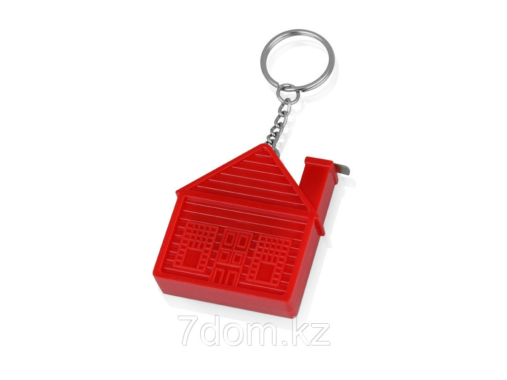Брелок-рулетка Домик, 1 м., красный, фото 1