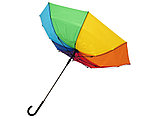 23-дюймовый ветрозащитный полуавтоматический зонт Sarah,  радужный, фото 4