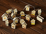 Елочная гирлянда с лампочками Зимняя сказка деревянная, фото 2