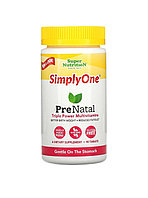 Super Nutrition Simply One, пренатальные мультивитамины тройного действия, 90 таблеток