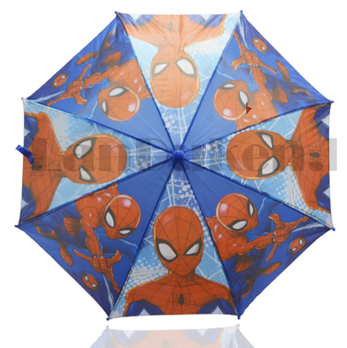 Зонт детский Человек паук трость 68 сантиметров синий 01 - фото 6 - id-p98702692