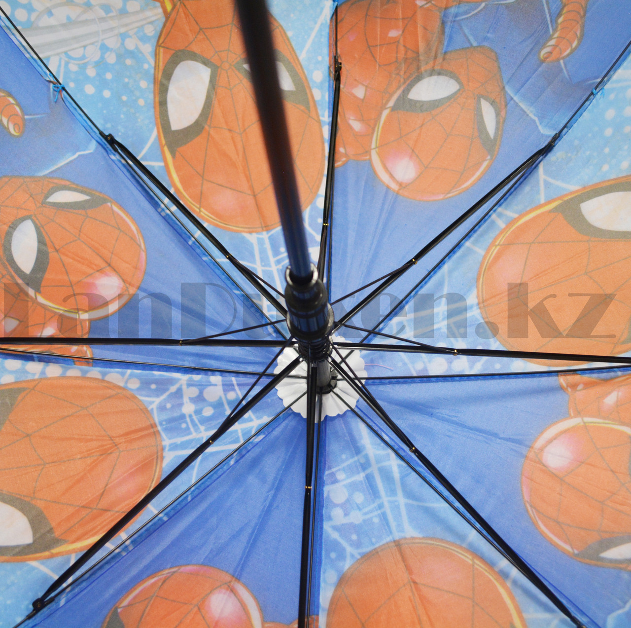 Зонт детский Человек паук трость 68 сантиметров синий 01 - фото 5 - id-p98702692