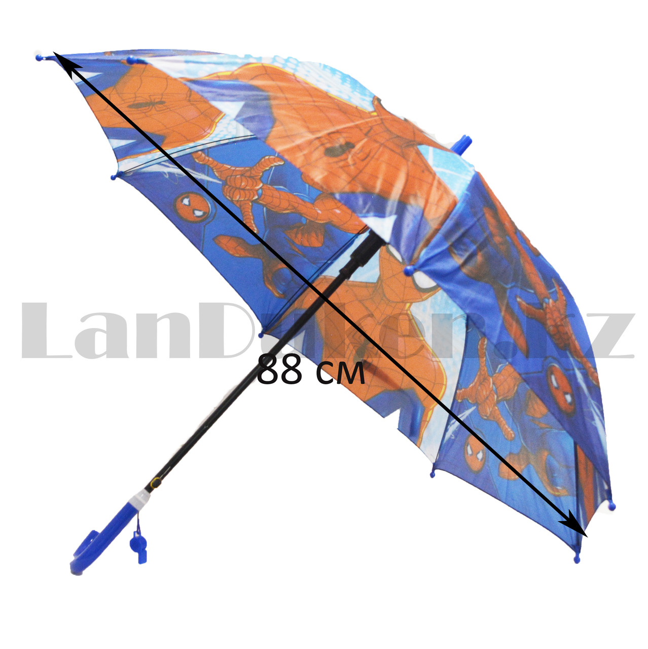 Зонт детский Человек паук трость 68 сантиметров синий 01 - фото 2 - id-p98702692