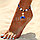 Браслет на ногу с жемчугом и бусинами Fashion Jewelry синий, фото 2