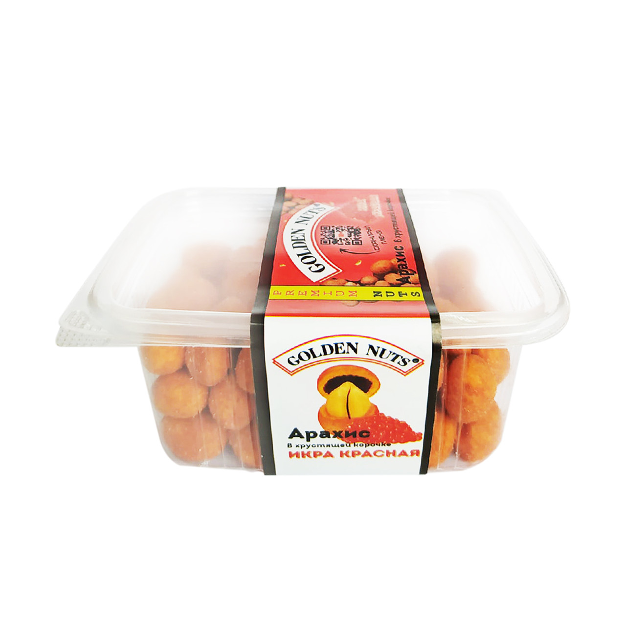 Арахис "Golden Nuts" в хрустящей корочке (икра красная) 100гр в контейнере - фото 1 - id-p98881227