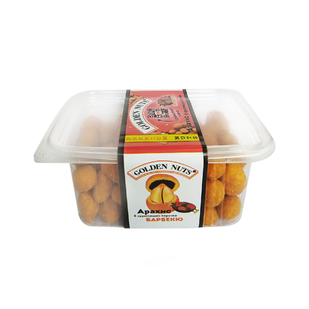 Арахис "Golden Nuts" в хрустящей корочке (барбекю) 100гр в контейнере - фото 1 - id-p98881247
