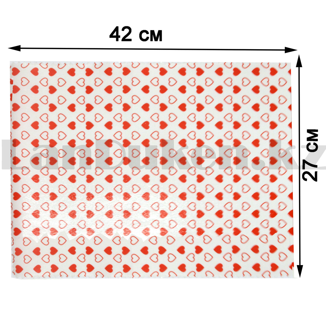 Салфетки сервировочные под тарелки набор 6 в 1 LiJie белые с красными сердцами - фото 2 - id-p98881812