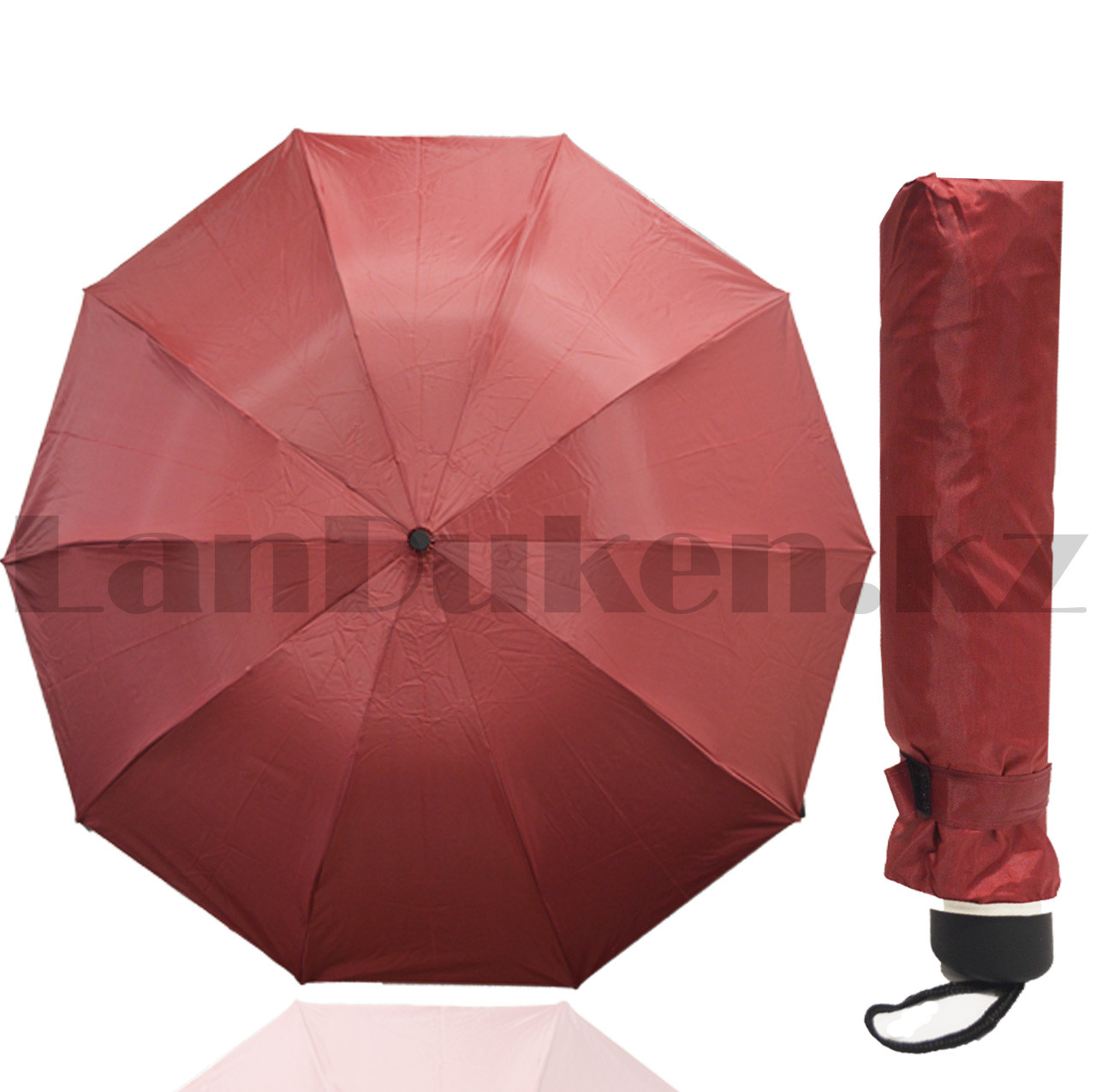 Зонт механический складной 30 см красный - фото 1 - id-p98881251