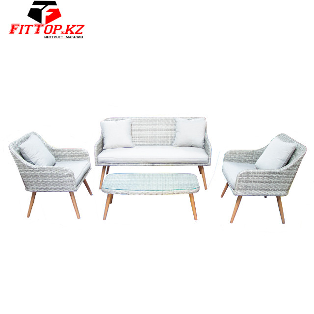 Комплект мебели Экстра серый (1 диван,1 журнальный стол, 2 кресла)