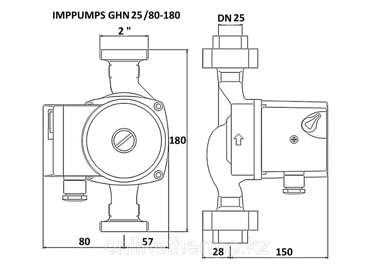 Насос циркуляционный IMP GHN 25/80-180 - фото 3 - id-p98902439