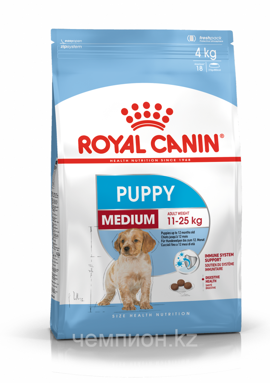 ROYAL CANIN Medium Puppy, Роял Канин корм для щенков средних пород, уп. 4 кг - фото 1 - id-p38002424