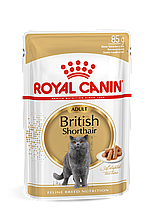 ROYAL CANIN British Shorthair Adult pouch, влажный корм для британских кошек , уп.12*85гр.