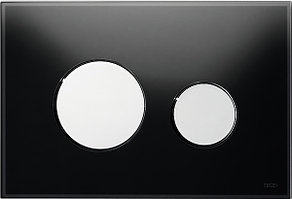 Кнопка смыва TECE TECEloop 9240656, стекло черное, клавиши хром глянцевый
