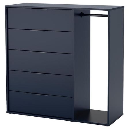 Комод с платяной штангой НОРДМЕЛА черно-синий119x118 см ИКЕА, IKEA, фото 2