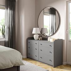 Комод с 6 ящиками ХАУГА серый138x84 см ИКЕА IKEA, фото 2