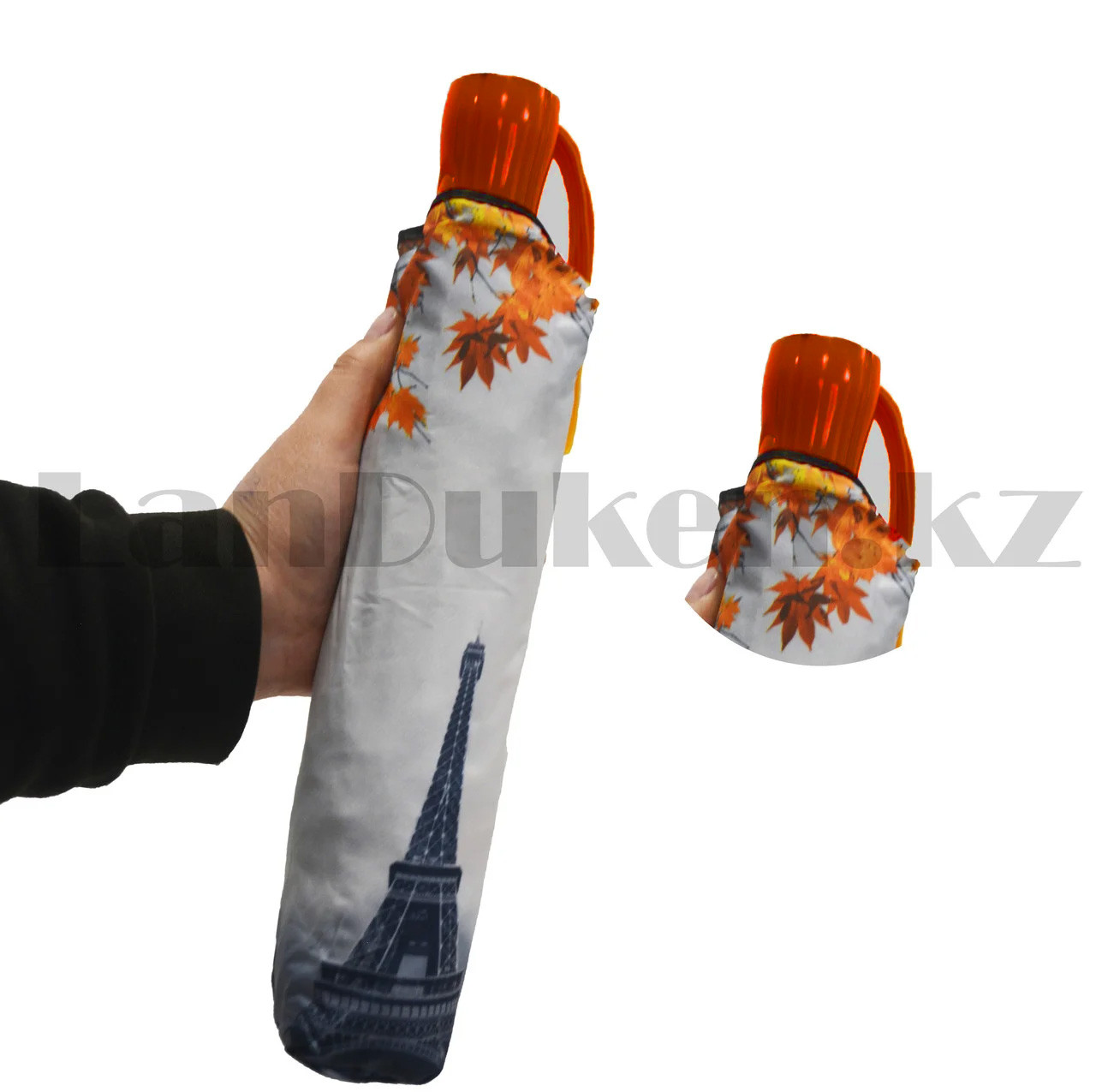 Зонт полуавтомат складной 33 см Miracle 805 оранжевая - фото 5 - id-p98915463