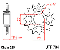 Звезда ведущая JT 704.16